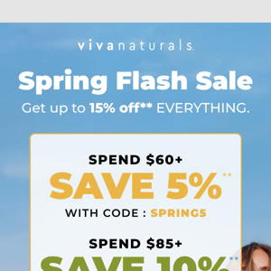 Save up to 15% off** sitewide