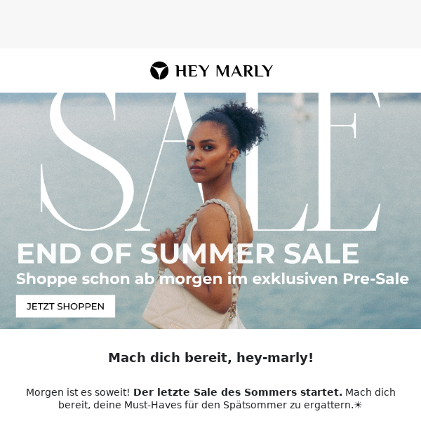 ⏰COMING SOON: Bis zu -40% Rabatt im End of Summer Sale