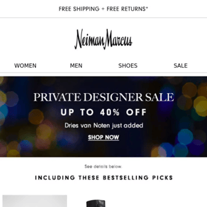 Up to 40% off: Private Designer Sale savings await