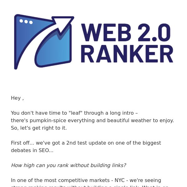 ...how high can you rank without building links?