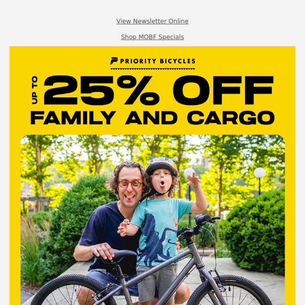 Up to 25% OFF Family & Cargo Bicycles!