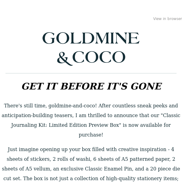 The Preview Box Is Here! - Goldmine And Coco