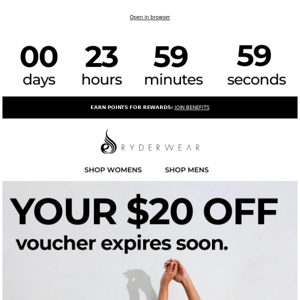 ⏰🚨 $20 OFF - 1 Day LEFT Ryderwear!