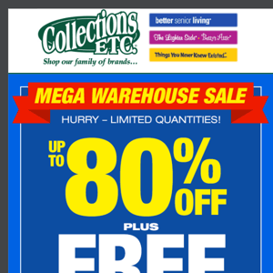 Massive Sale Alert: Up to 80% Off Mega Warehouse Sale