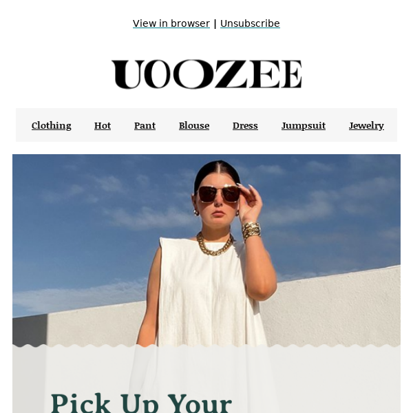 Don't miss out on uoozee's high-quality clothes in style and material