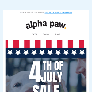 🔥 Alpha Paw, 4 Days of Savings for the 4th of July!