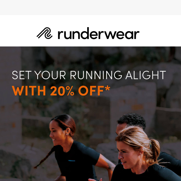 Set your running alight with 20% off 🔥