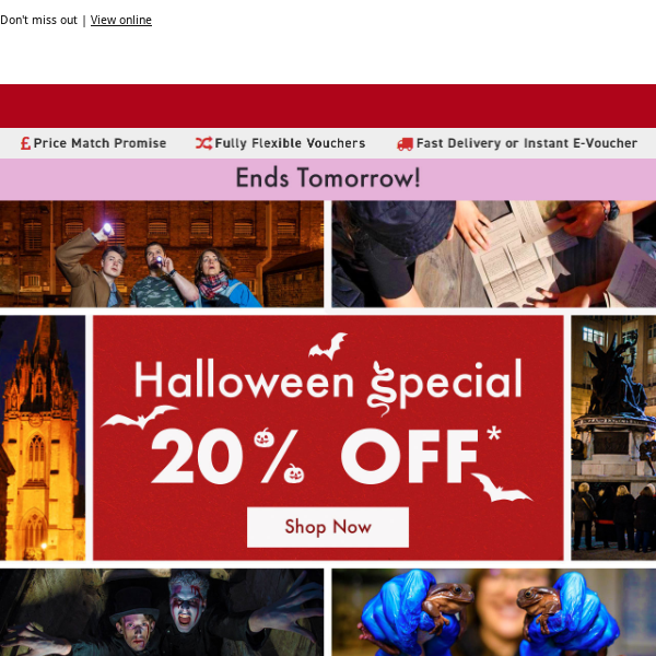 20% off | Your Halloween special ends tomorrow