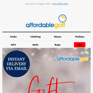 🎁 It's Not Too Late - Gift Vouchers - Instant Email Delivery