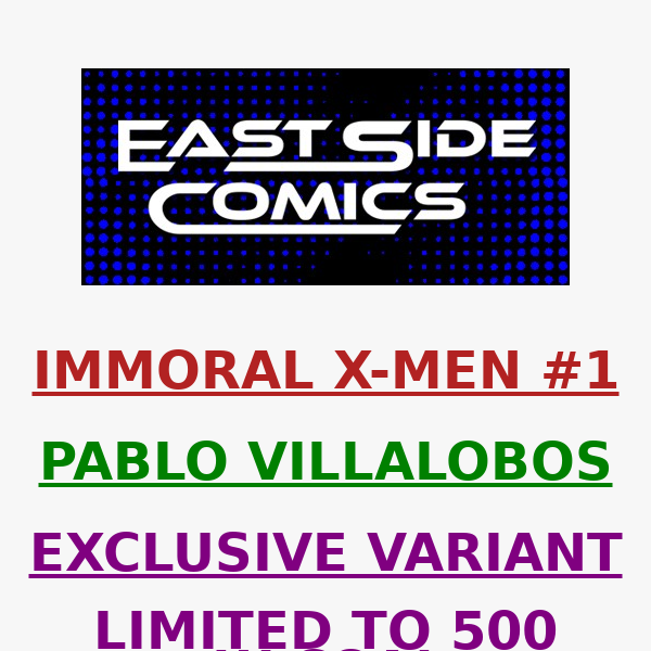 🔥 PRE-SALE TOMORROW at 5PM (ET) 🔥 VILLALOBOS IMMORAL X-MEN #1 WHITE QUEEN VARIANT 🔥LIMITED to 500 W COA🔥PRE-SALE WEDNESDAY (2/08) at 5PM (ET)/2PM (PT)