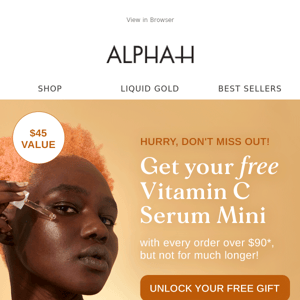 Grab Your FREE Vitamin C Serum from Alpha-H | $45 Value