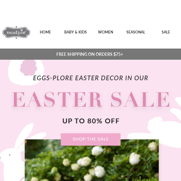 Eggs-plore Easter decor up to 80% off!