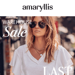 LAST CHANCE! Warehouse Sale Ends TONIGHT❗