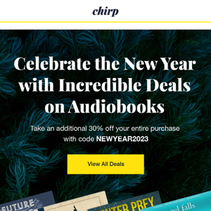 An extra 30% off our New Year's Audiobook Sale!