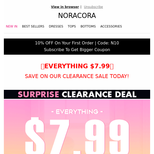 Noracora - Latest Emails, Sales & Deals