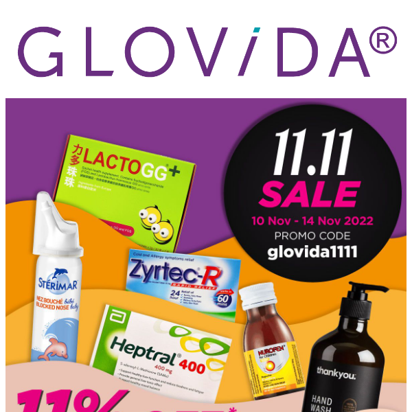 the big Glovida 11.11 sale is HERE!