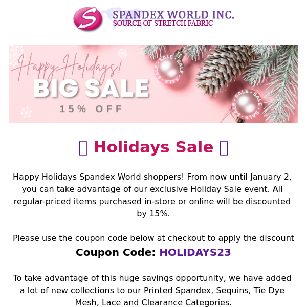Holiday Big SALE 15% OFF 🌟