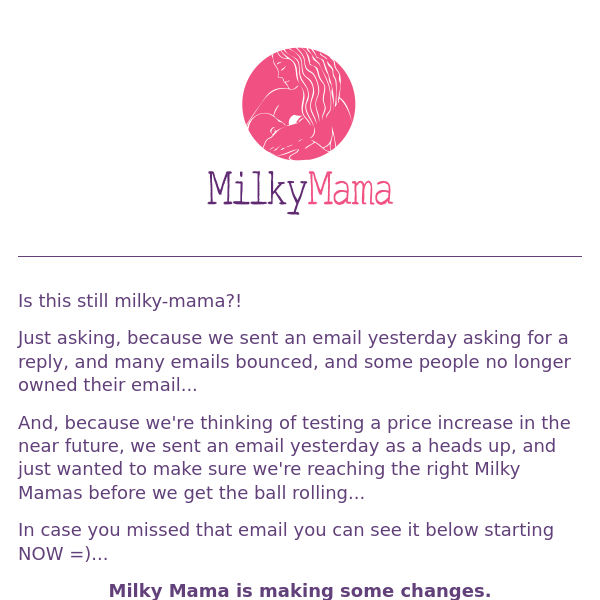 Is this still Milky Mama?