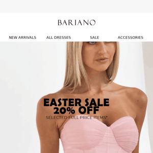 HAPPY EASTER! GET 20% OFF FULL PRICED ITEMS
