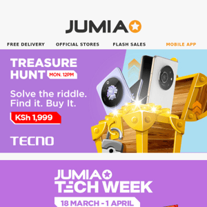 1 day to go. Jumia Tech week sale goes live tomorrow!🥁🥁