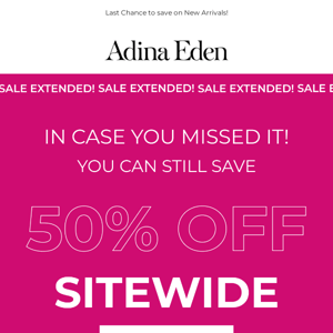 Extended: 50% OFF SITEWIDE ✨