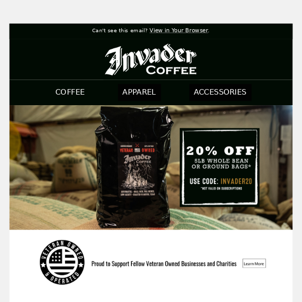 Don't Mess Around - 5 lb. Coffee Bags 20% Off