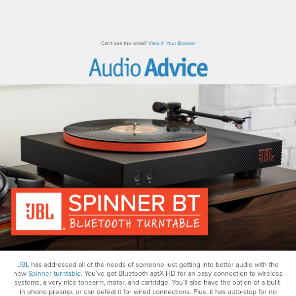 ✨JBL Spinner BT Bluetooth Turntable: Instant Connection to Your Vinyl Collection
