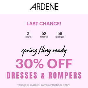30% OFF DRESSES ENDS TONIGHT 🚨