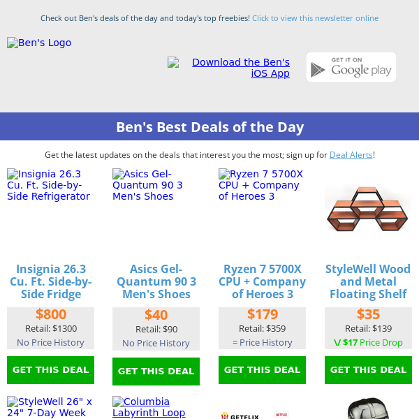 Ben's Best Deals: $40 Asics Shoes - $35 Floating Shelf - $9.98 Garden Sprayer - $50 Air Monitor
