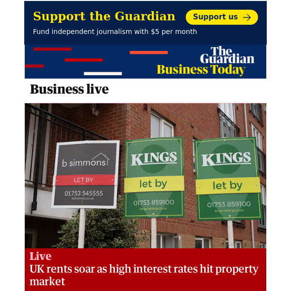 Business Today: UK rents soar as high interest rates hit property market