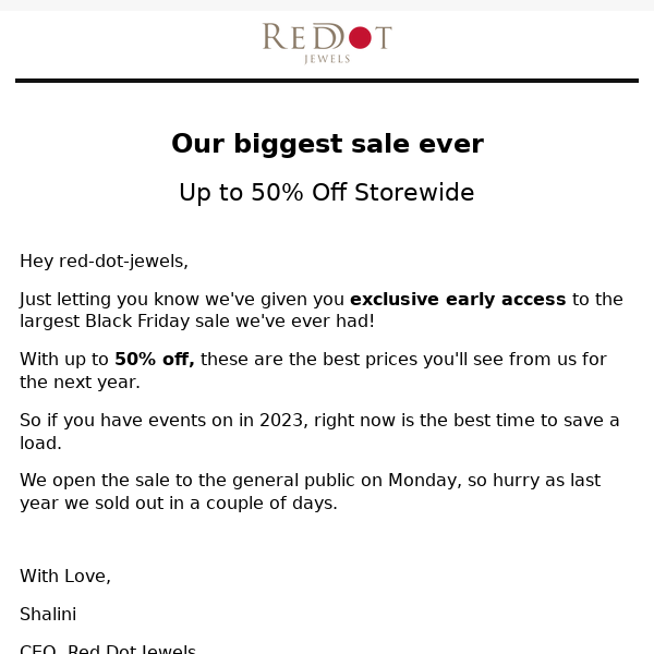 Our Biggest Sale Ever - On Now 🥳