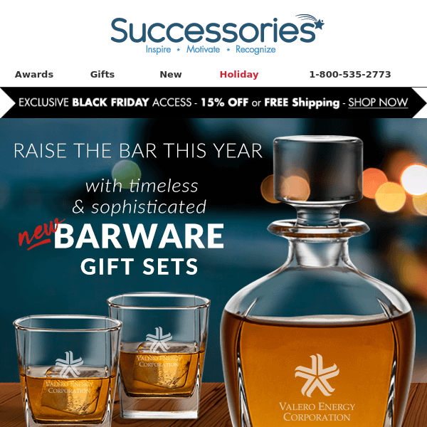 Black Friday is NOW + 🥃 NEW Corporate Barware Gifts