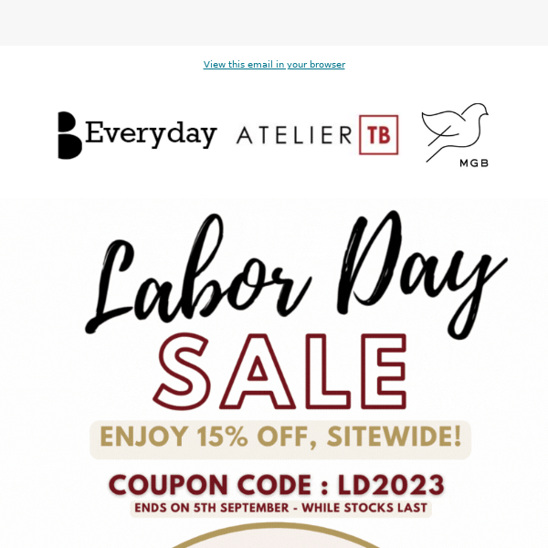 RE: Labor Day Deal - Act now, save 15%!