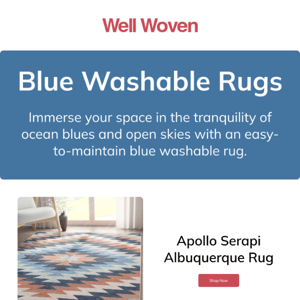 Now trending alert: blue washable rugs 💙