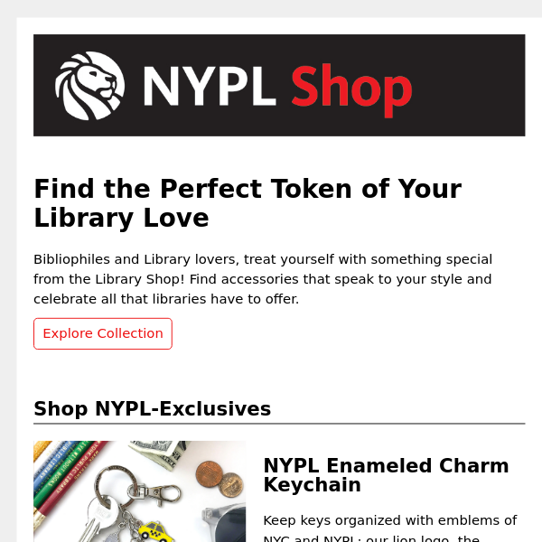 NYPL Keychain  The New York Public Library Shop
