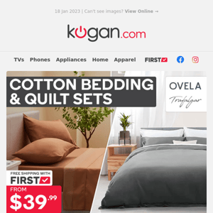🛏️ Breathable Cotton Bedding from $39.99 - Quilt Cover Sets, Sheet Sets & More
