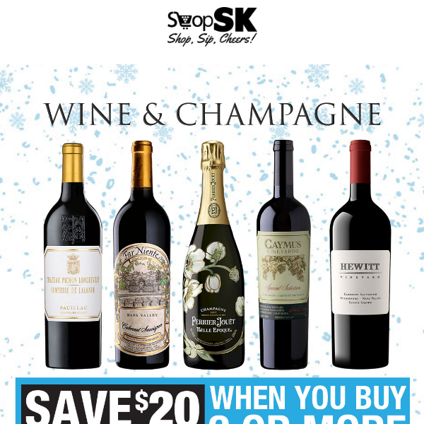 🎁🍾🍷SAVE $20 When You Buy 2+ 🍷Wine & 🍾Champagne
