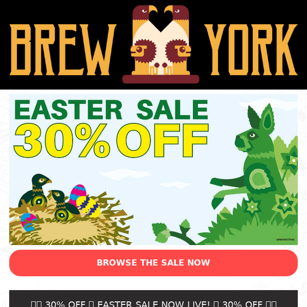 30% off in our flash Easter sale 🍻🐇