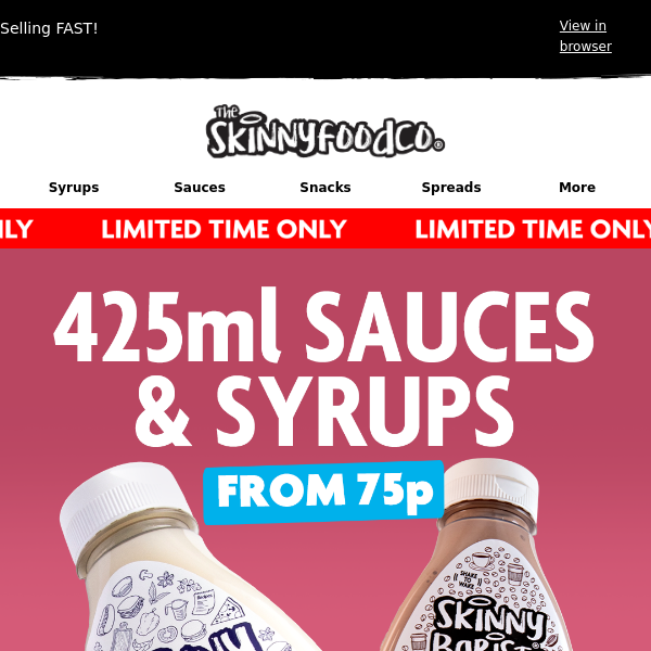 Sauces & Syrups From 75p!