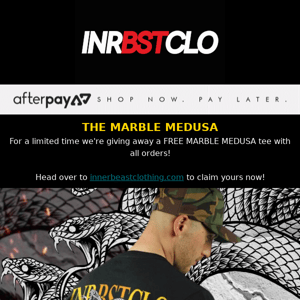 FREE MARBLE MEDUSA TEE for a limited time only!