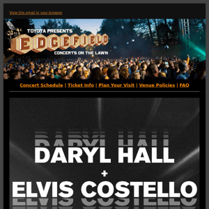 NEW SHOW: Daryl Hall + Elvis Costello & The Imposters with Charlie Sexton