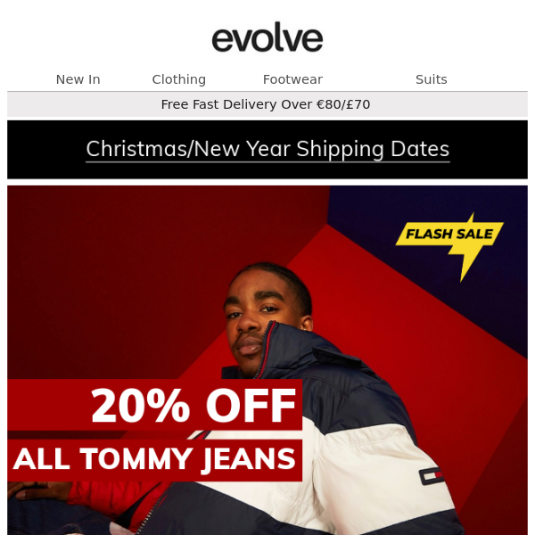 Flash Sale Alert 💥 20% Off All Tommy Jeans 🔥