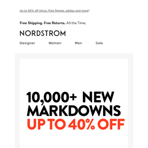 10,000+ new markdowns for women and men