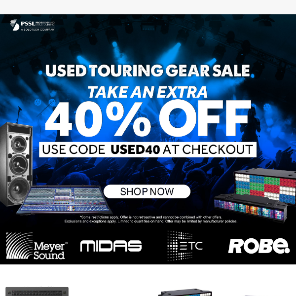 Last Chance: 40% OFF Used Touring Gear