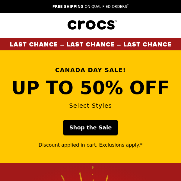 Hurry! Up to 50% Off for Canada Day!