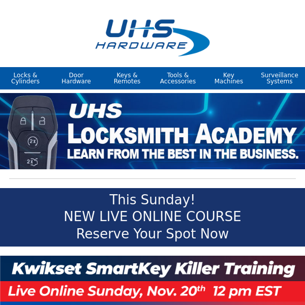 NEW Live Online Locksmith Training This Sunday!🎓