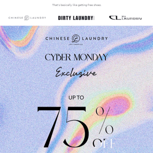 Best (CYBER) Monday Ever → Up to 75% Off Select Styles