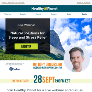 Webinar Registration! Natural Solutions for Sleep and Stress Relief