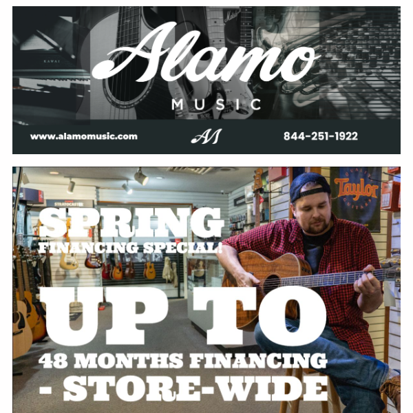 Spring Financing Specials from Synchrony and Alamo Music