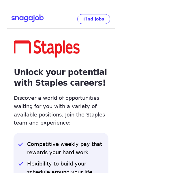 Staples is hiring near you